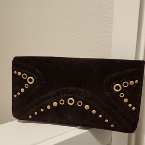 Banana Republic Chocolate and Gold Clutch